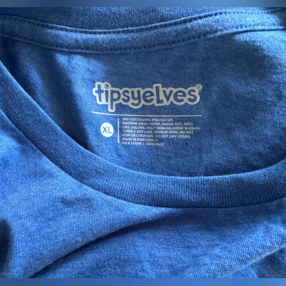 Tipsy Elves Dream Team T-Shirt Men's XL Blue Crew Neck Pullover Short Sleeve - Picture 4 of 5